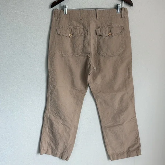 Banana Republic Tan Relaxed Fit Linen Blend Pants Inseam 28" Size 31/30 - Picture 3 of 5